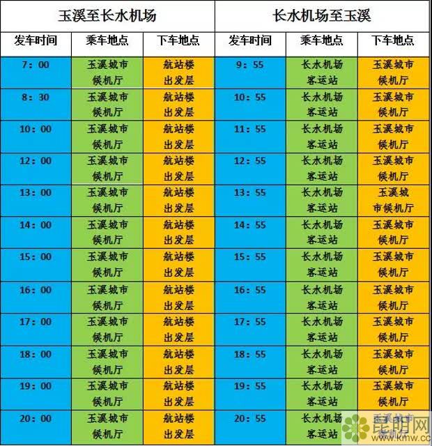 昆明長水機場至玉溪的長途巴士2